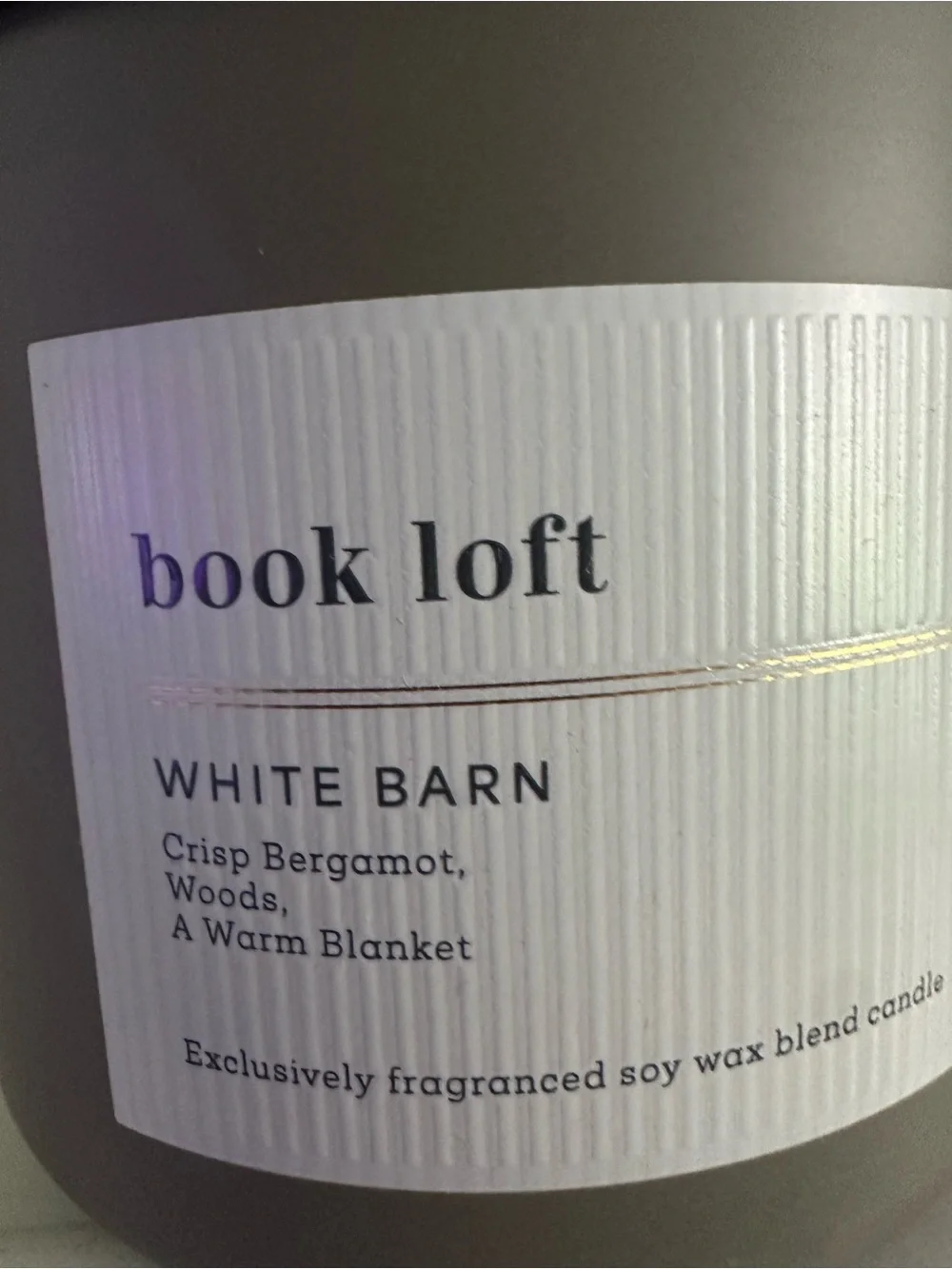 White Barn Book Loft Scented Candle - Cream & Gray X2